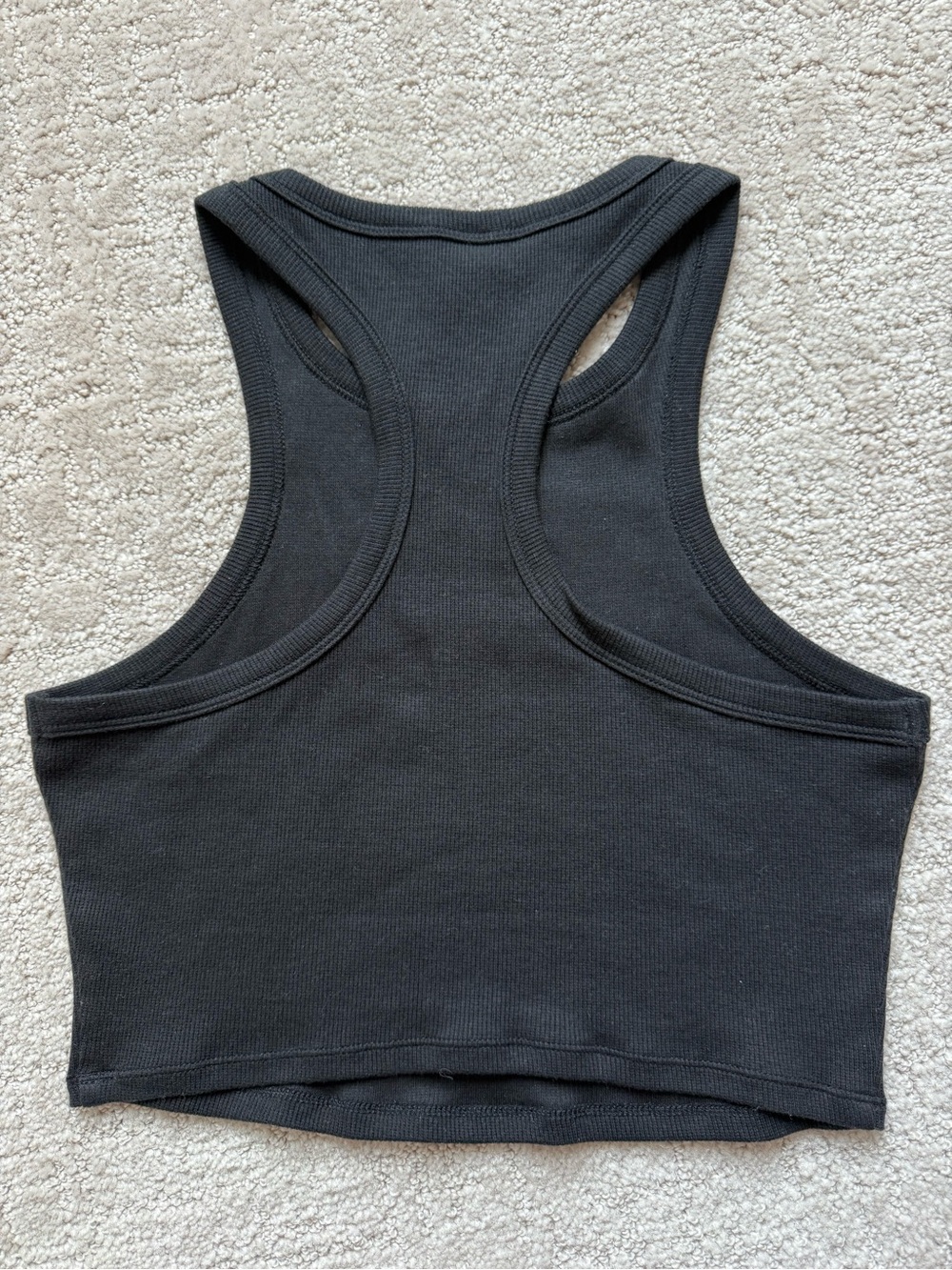 ALO Yoga Black Ribbed High-Neck Crop Tank - Picture 5 of 7